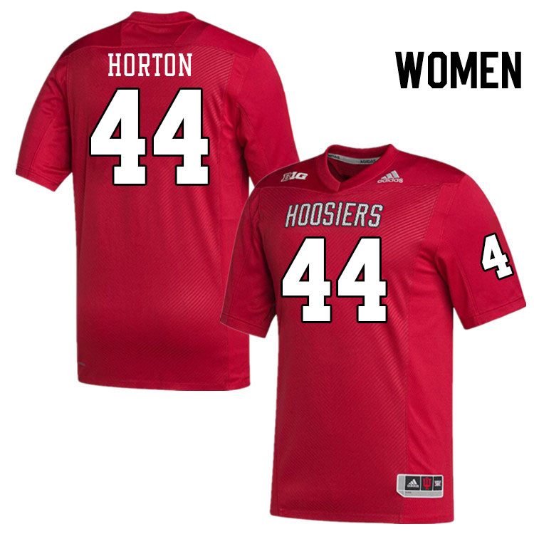 Women #44 Zach Horton Indiana Hoosiers College Football Jerseys Stitched-Crimson